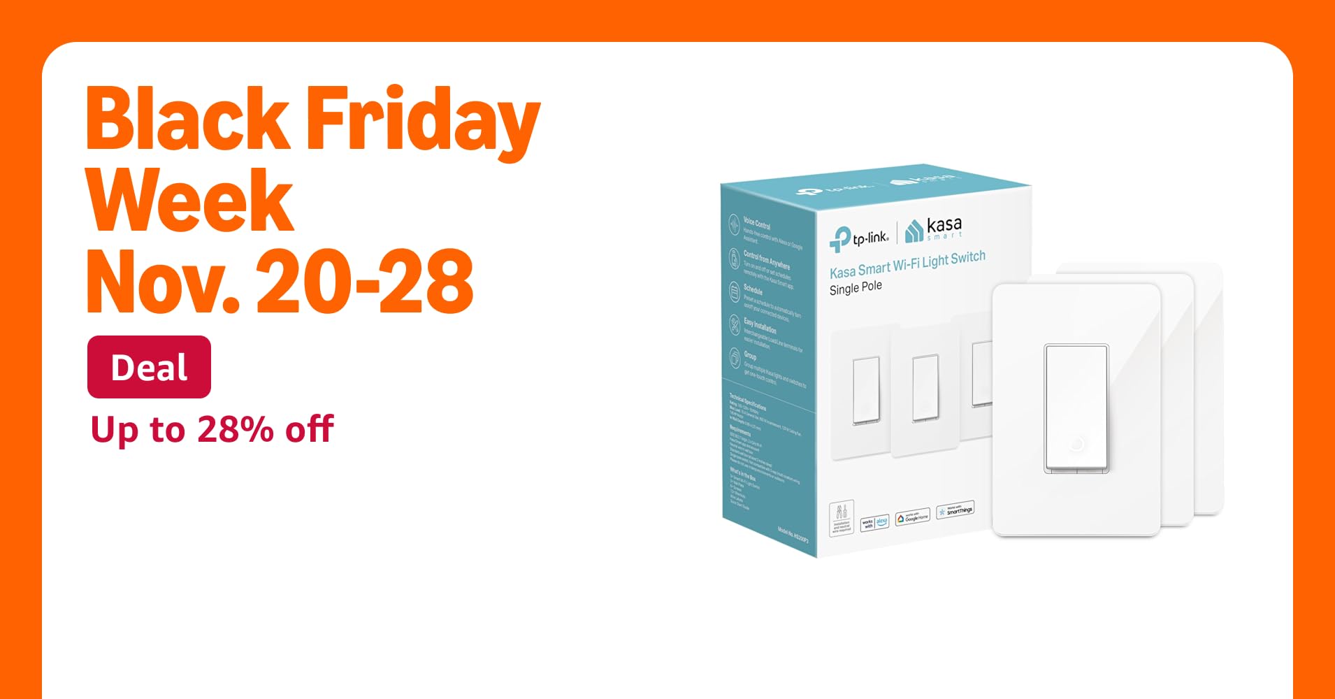 ShopAroundEarth's tweet card. Control your lights, ceiling fans, and other fixtures from anywhere with the Kasa smart Wi-Fi light switches. The smart switches install as easily as a traditional light switch, and connect to your...