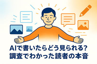 CMLAB_NSPC's tweet card. 1. 読者はAIコンテンツをどう受け止めているか 2. 人間味を添えて価値を高める方法 3. Googleが評価する“中身重視”の基準 「AIで書いた文章は拒まれるのか？」 そんな疑問が聞こえてきますが、 調査が映し出す現実はもう少し複雑です。 読者は何を見て評価しているのか、その実像を追いながら、AIで書く意味を考えていきます。