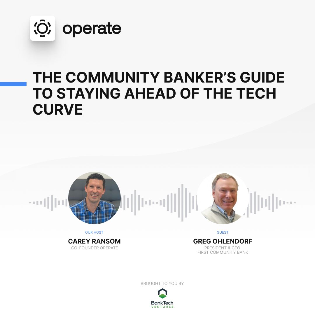ransomthoughts's tweet card. For all fintechs and community financial institution leaders, this is a must listen episode! 🎧 I was recently joined by Greg Ohlendorf, the President & CEO of First Community Bank. In this Operate...