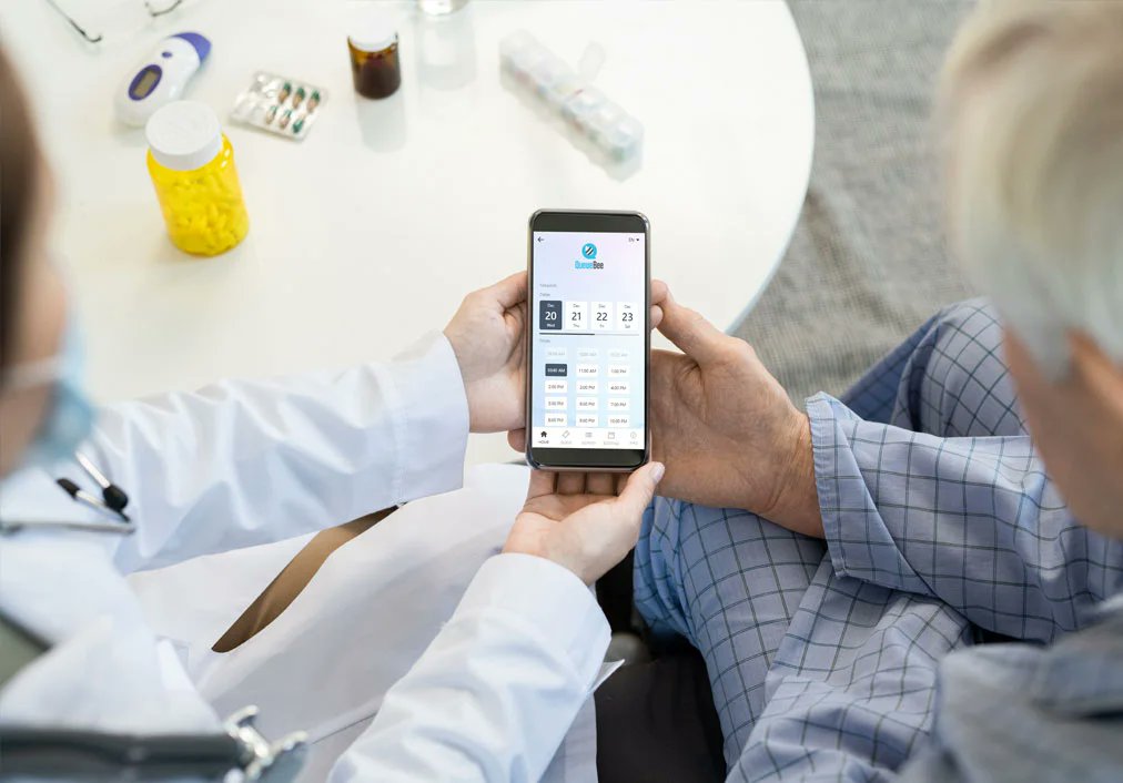 Im_QueueBee's tweet card. Get more patients by reducing your no-show rates. Here are 8 strategies to reduce missed appointments that you can use in your healthcare business.