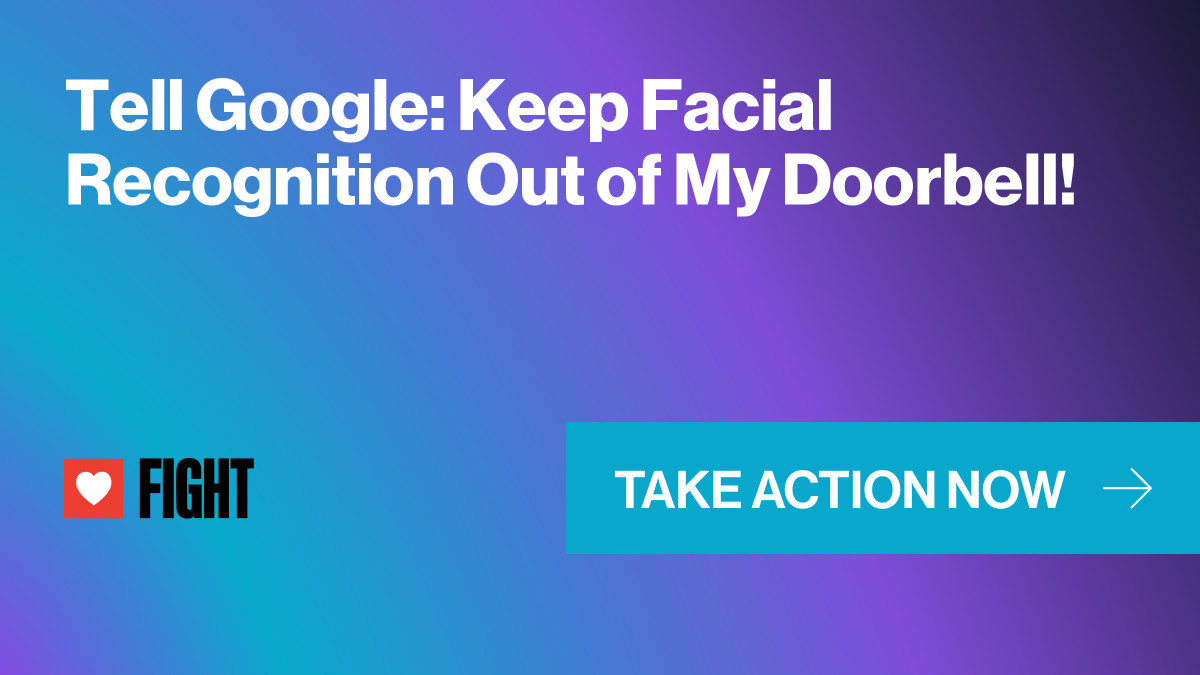 NotrsWebmaster's tweet card. Tell Google: Keep Facial Recognition Out of My Doorbell!