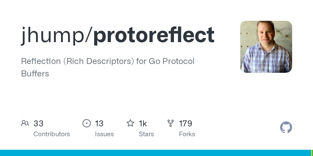 GolangRepos's tweet card. Reflection (Rich Descriptors) for Go Protocol Buffers - jhump/protoreflect