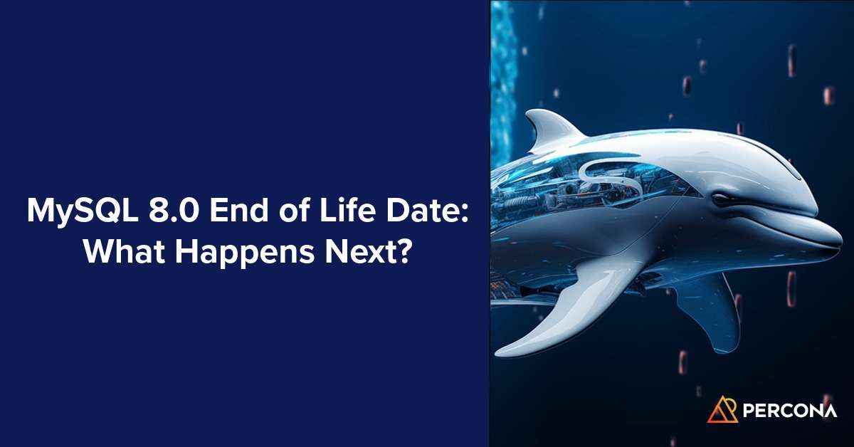 Percona's tweet card. Prepare for the MySQL 8.0 end-of-life date in April 2026. Learn what the end of Oracle's support means for your security and compliance, and explore your options to upgrade to a newer version or get...