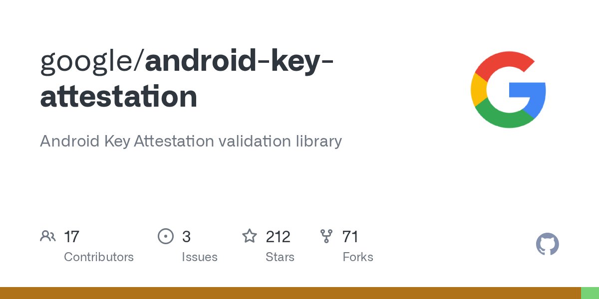 ksg93rd's tweet card. Android Key Attestation validation library. Contribute to google/android-key-attestation development by creating an account on GitHub.