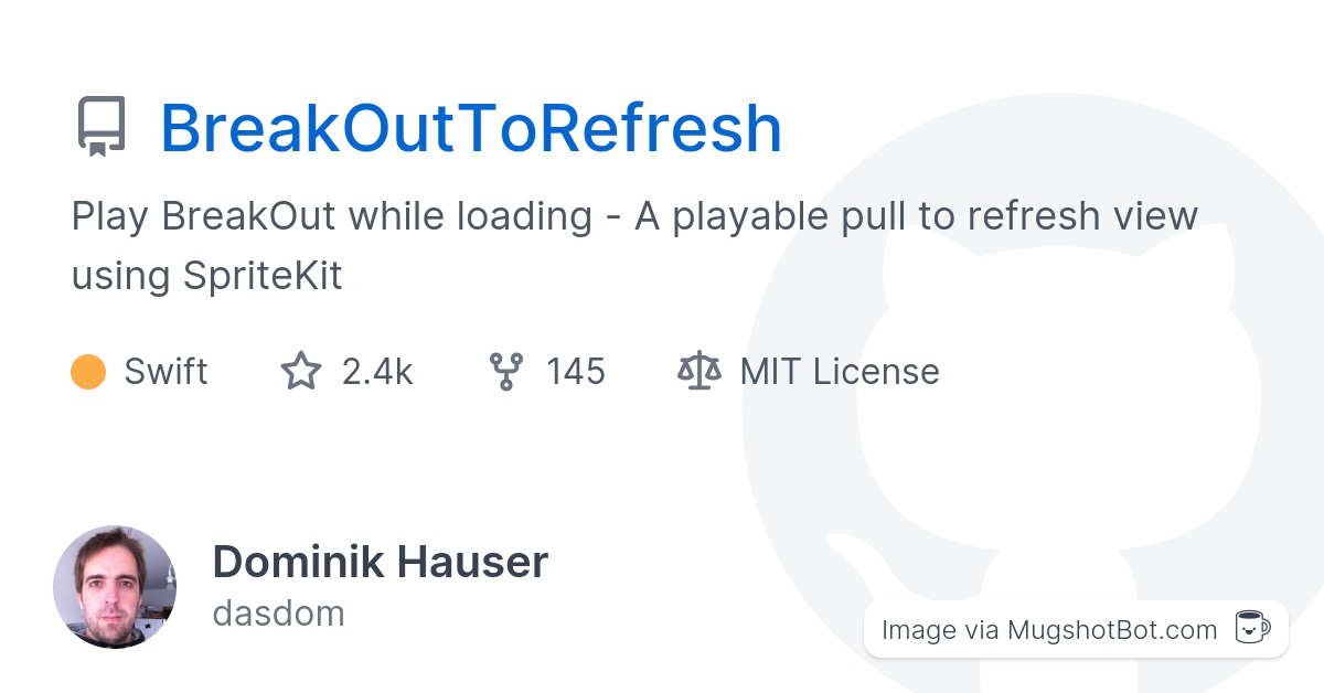 swiftpainless's tweet card. Play BreakOut while loading - A playable pull to refresh view using SpriteKit - dasdom/BreakOutToRefresh
