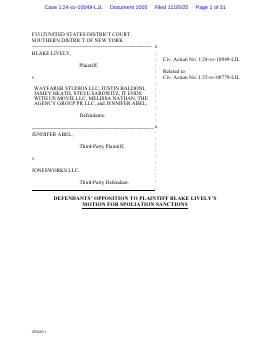 Justice4BJS's tweet card. RESPONSE in Opposition to Motion re: 862 MOTION for Sanctions -- Notice of Motion for Spoliation Sanctions Against Defendants. . Document filed by Jennifer Abel, Agency Group PR LLC, Justin Baldoni,...