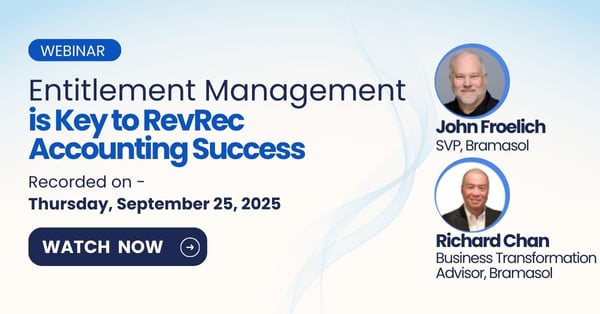Bramasol's tweet card. Discover how to manage hidden customer entitlements to reduce revenue leakage, control costs, and ensure compliance with ASC 606 & IFRS 15 in this expert-led webinar from Bramasol and SAP.