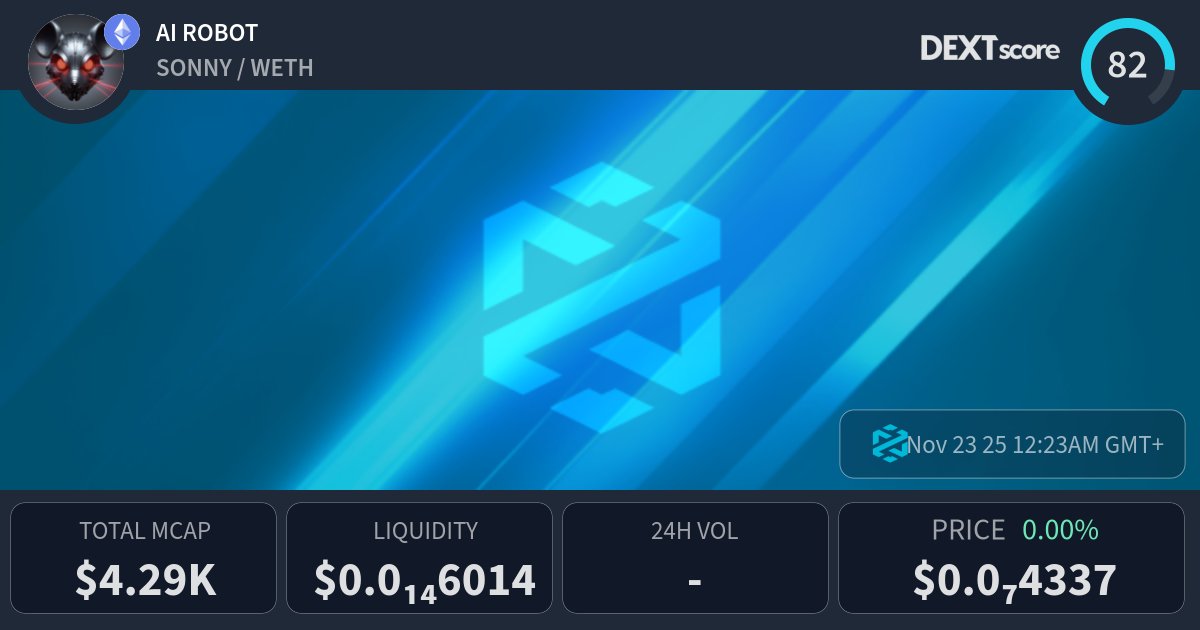 SONNY_AIrobot's tweet card. AI ROBOT latest price, buy, sell and trade SONNY