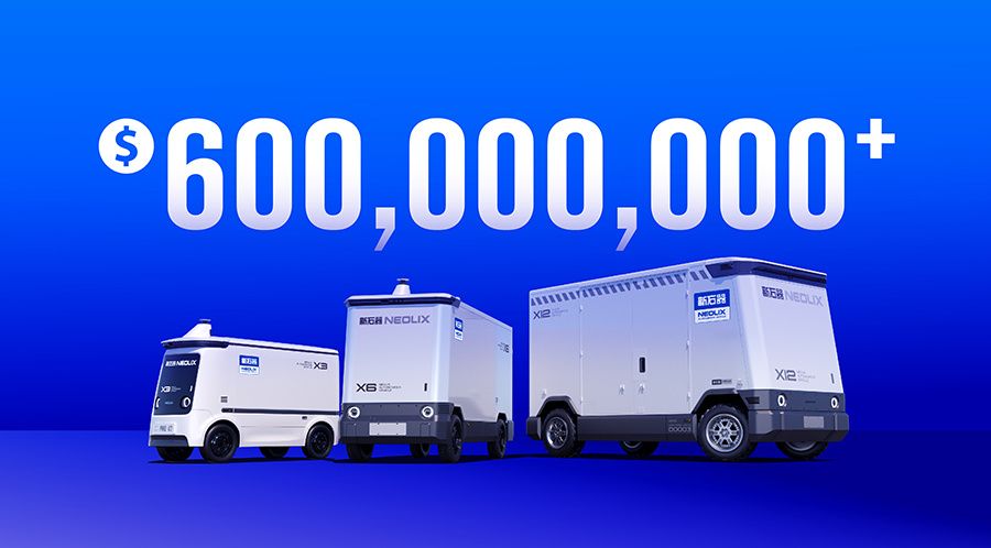 thePandaily's tweet card. Neolix raises $600M+ in Series D to scale autonomous “robovan” operations after passing 10,000 vehicles produced, pushing into large-scale rollout.