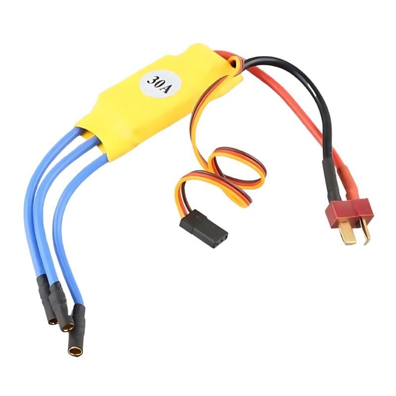TechVayuyaan's tweet card. The 30A ESC — Electronic Speed Controller with Dean Connector is a reliable and efficient choice for drone and RC projects. This…