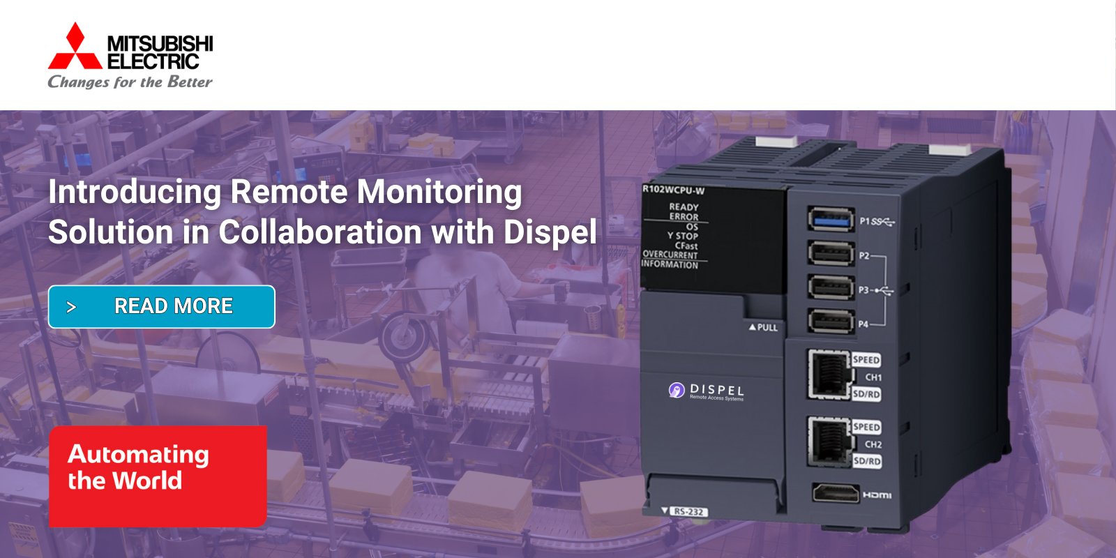 MitsubishiElect's tweet card. Mitsubishi Electric Corporation and Dispel LLC have released a solution to establish secure remote connectivity in OT environments.