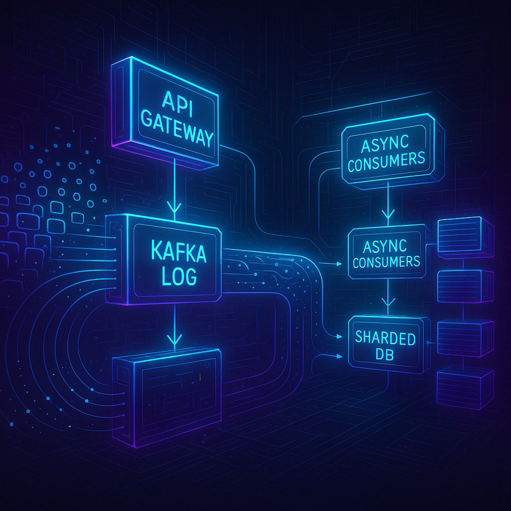 designnerds24's tweet card. Why traditional databases break under write pressure — and how decoupled, async ingestion systems make hyperscale writes reliable…