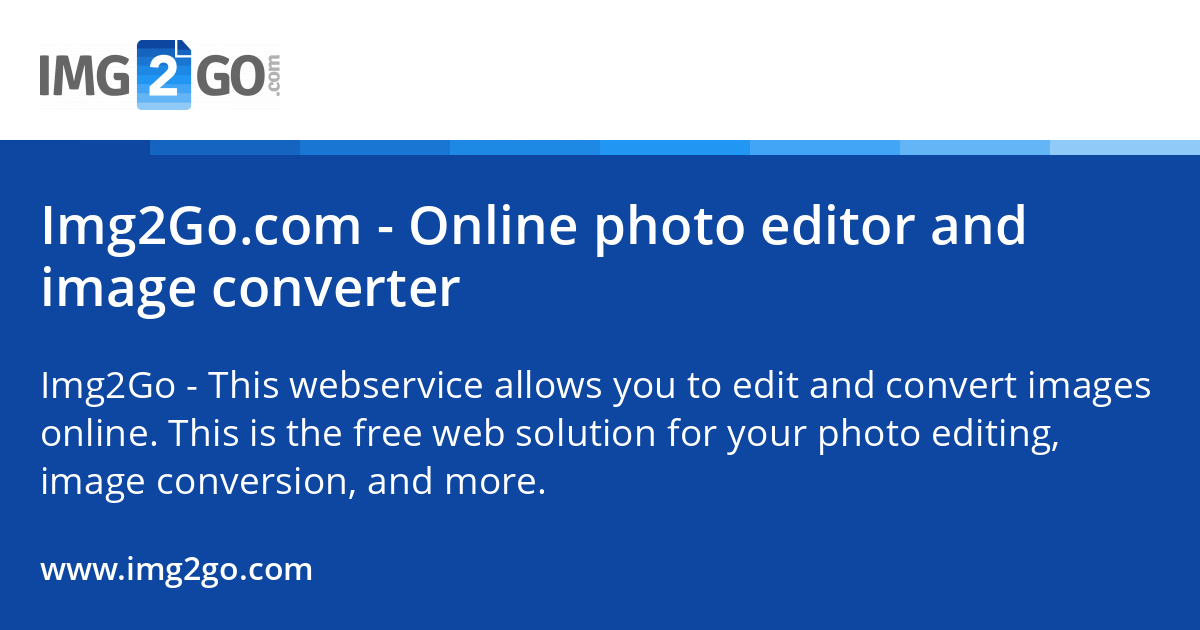 pdf2go_com's tweet card. Img2Go - This webservice allows you to edit and convert images online. This is the free web solution for your photo editing, image conversion, and more.