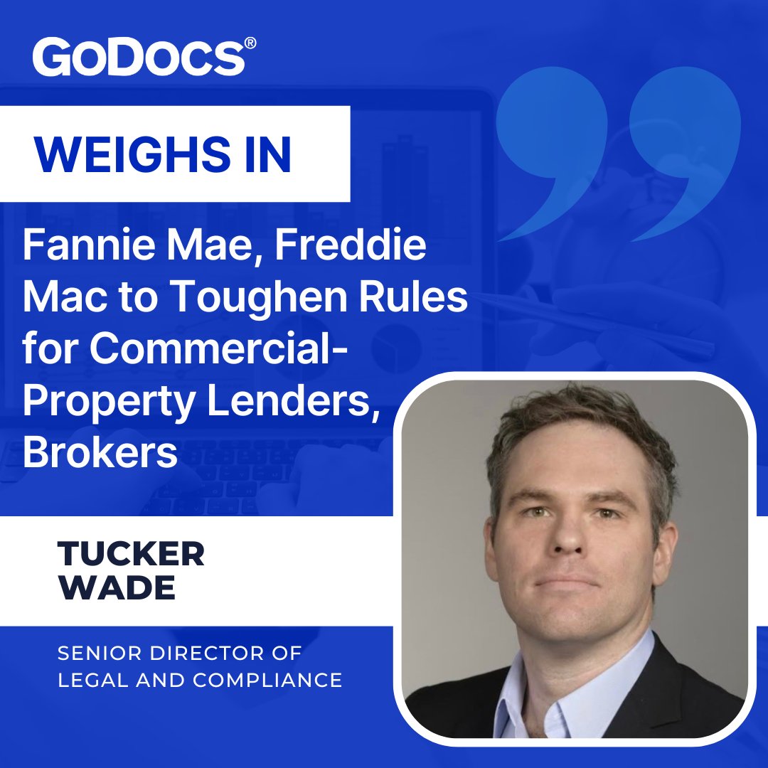 1GoDocs's tweet card. Fannie Mae Freddie Mac to Toughen Rules - Developing new rules for CRE lenders and brokers to combat fraud.
