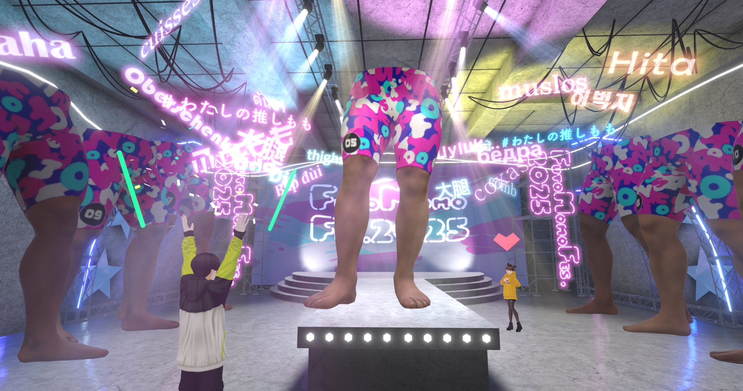 cluster_corp's tweet card. クラスター株式会社のプレスリリース（2025年8月1日 12時00分）世界初（※）の「FUTOMOMO Fes.2025」をclusterで開催！大阪・関西万博会場と連動した生中継イベントに、にじさんじ人気バーチャルライバーのジョー・力一さんと天宮こころさんが登場！