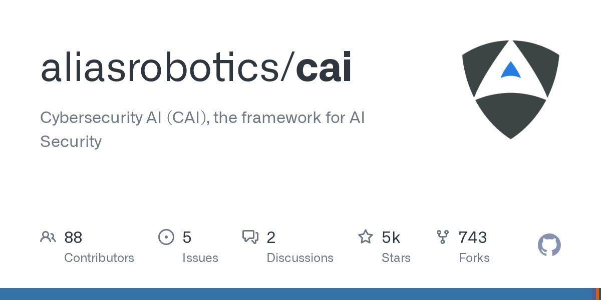 hasamba's tweet card. Cybersecurity AI (CAI), the framework for AI Security - aliasrobotics/cai