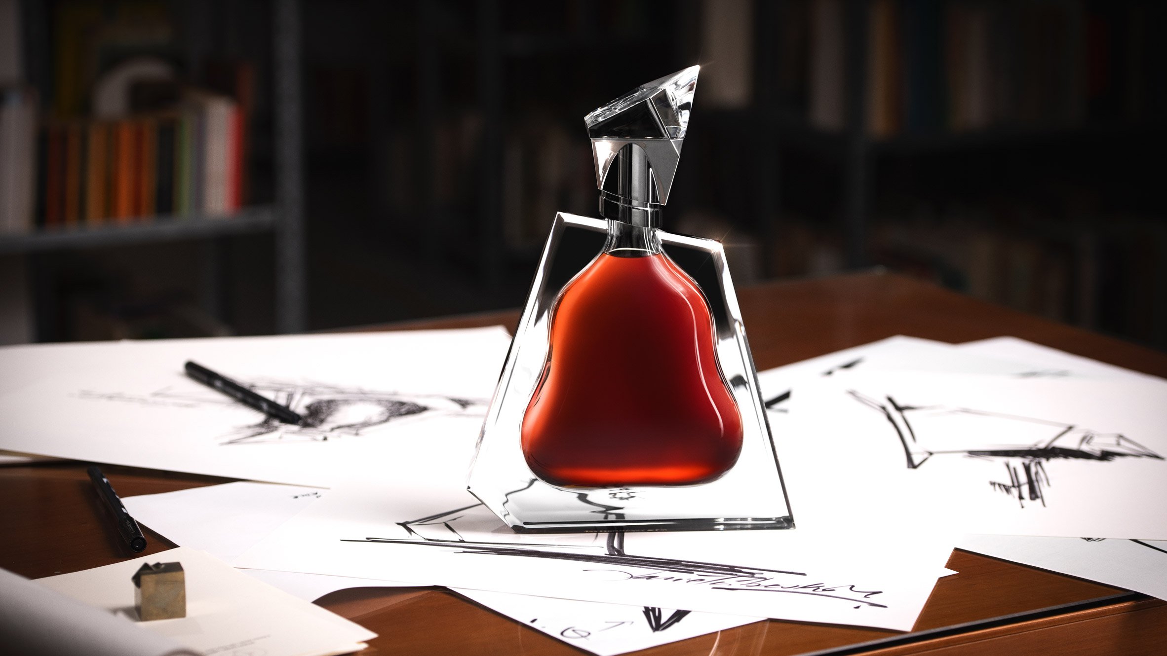 dezeen's tweet card. Architect Daniel Libeskind has created an angular bottle for the Richard Hennessy cognac, which is named after the founder of drinks brand Hennessy.