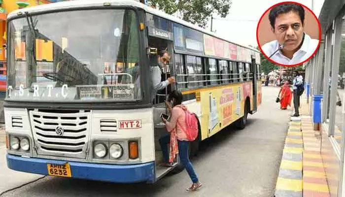 dishatelugu's tweet card. ఆర్టీసీ బస్సుల్లో పురుషులకు టికెట్ల ధరలు పెరగడంపై నెటిజన్ చేసిన పోస్టుకు కేటీఆర్ స్పందించారు.