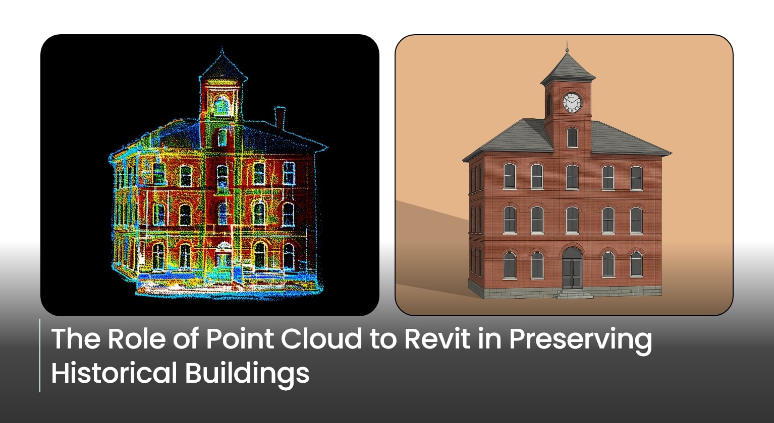uniquescadd's tweet card. Point Cloud to BIM Modeling