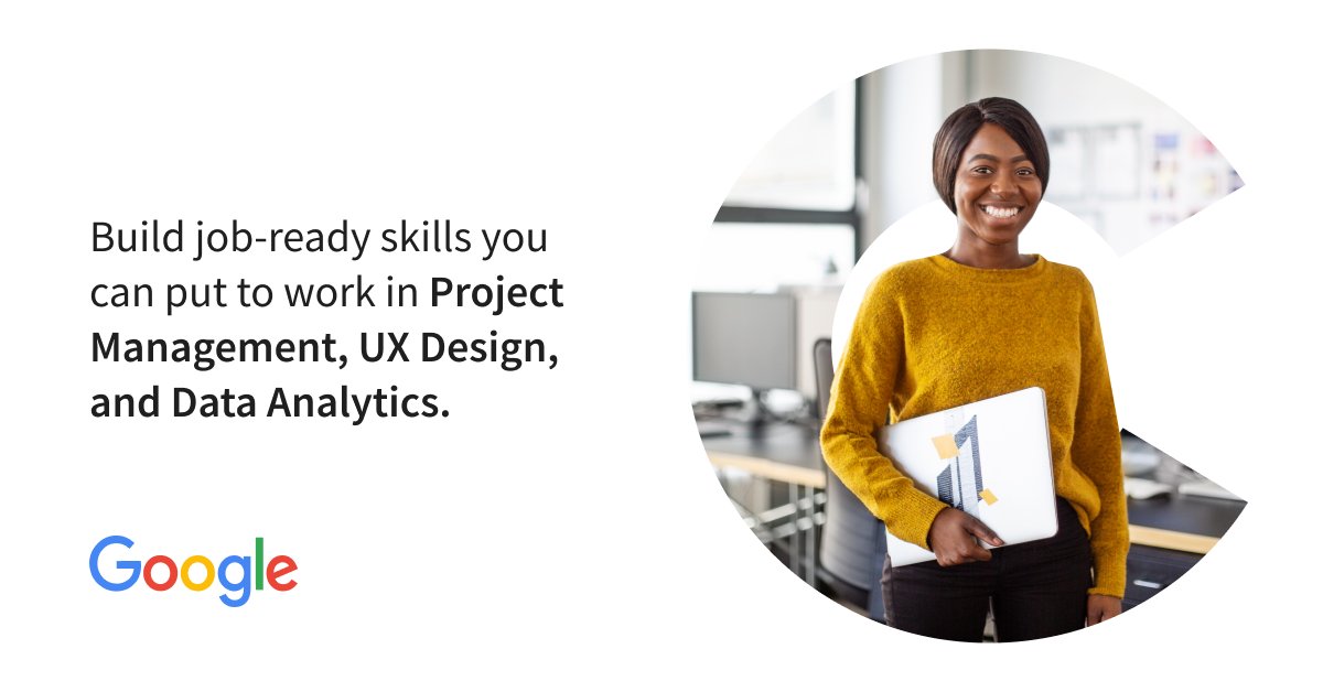 coursera's tweet card. By Jeff Maggioncalda, CEO, Coursera Today, we’re excited to launch three new Professional Certificates from Google in the growing fields of Data