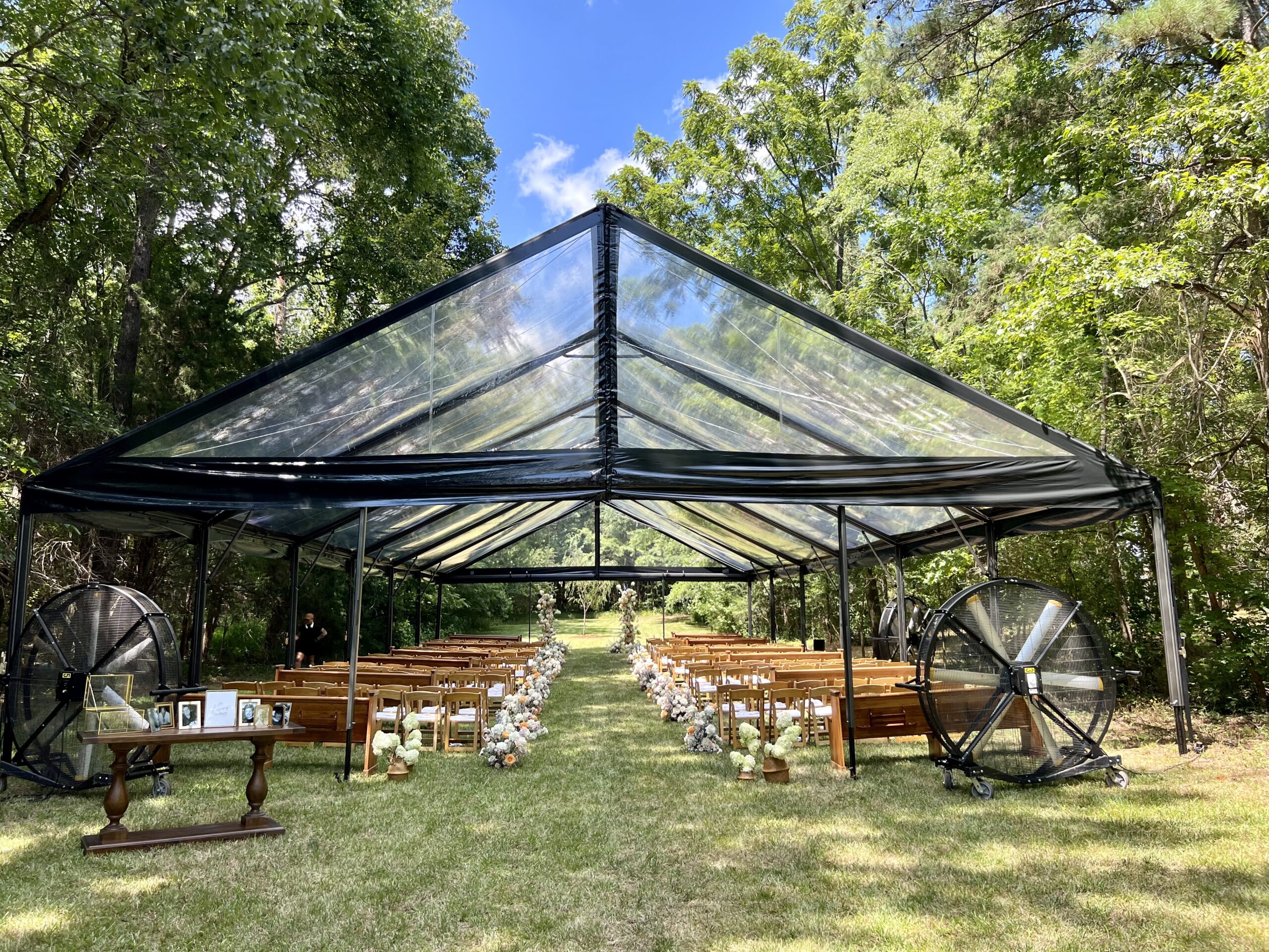 PartyReflection's tweet card. This black frame tent will be the start of the show for your next event.