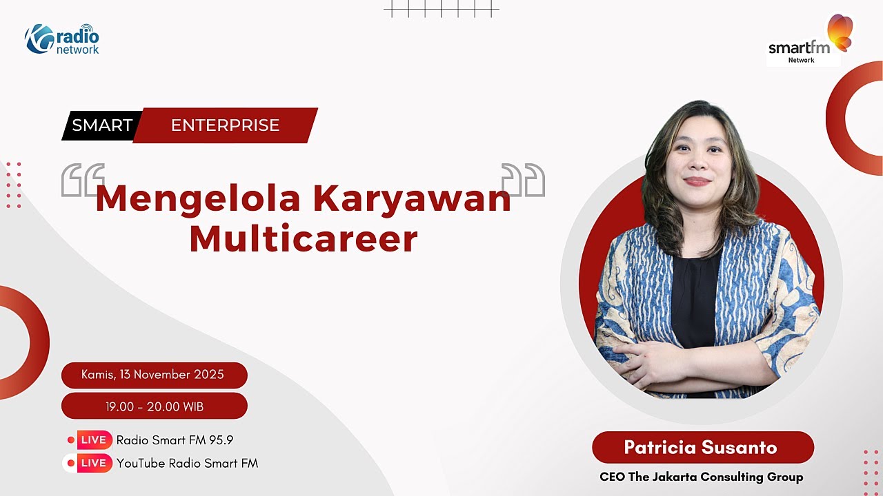 RadioSmartFM's tweet card. Patricia Susanto: Mengelola Karyawan Multicareer | Smart Enterprise