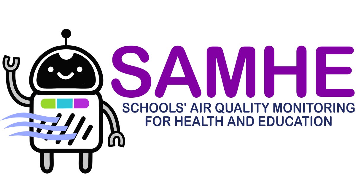 SAMHEProject's tweet card. A research project giving UK school pupils and teachers access to data on their classroom air quality and the tools to understand it.