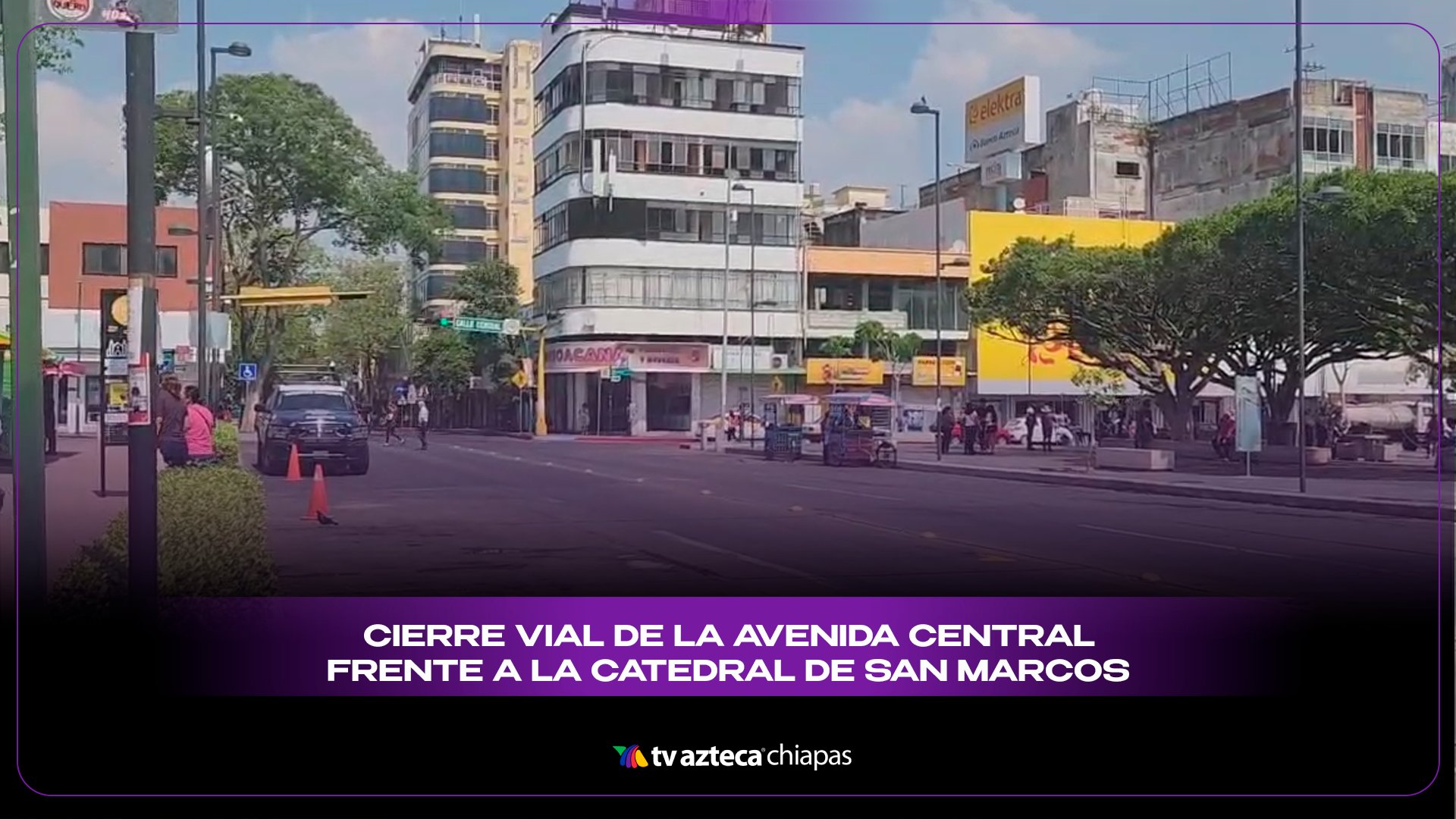TVAztecaChiapas's tweet card. Una peregrinación religiosa tomó por sorpresa a conductores que transitan sobre la Avenida Central. Aquí lo que debes saber para evitar el caos vial.