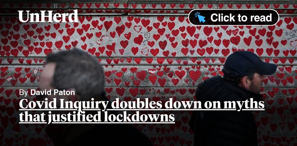 unherd's tweet card. The Covid Inquiry’s Module 2 report, published today, weighs in at a hefty 800 pages. It concludes — rather predictably — that we should have locked down earlier and harder. Anyone paying attention...