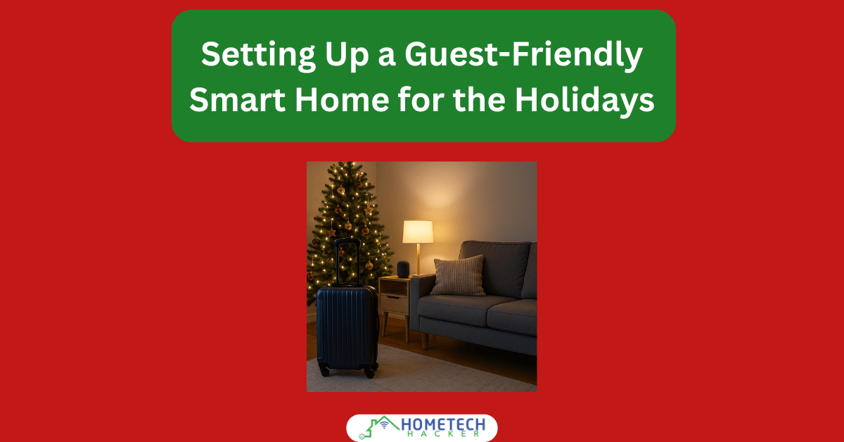 HomeTechHacker's tweet card. Make your smart home guest-friendly this holiday season with simple controls, secure Wi-Fi, and local-control devices that keep working even during outages.