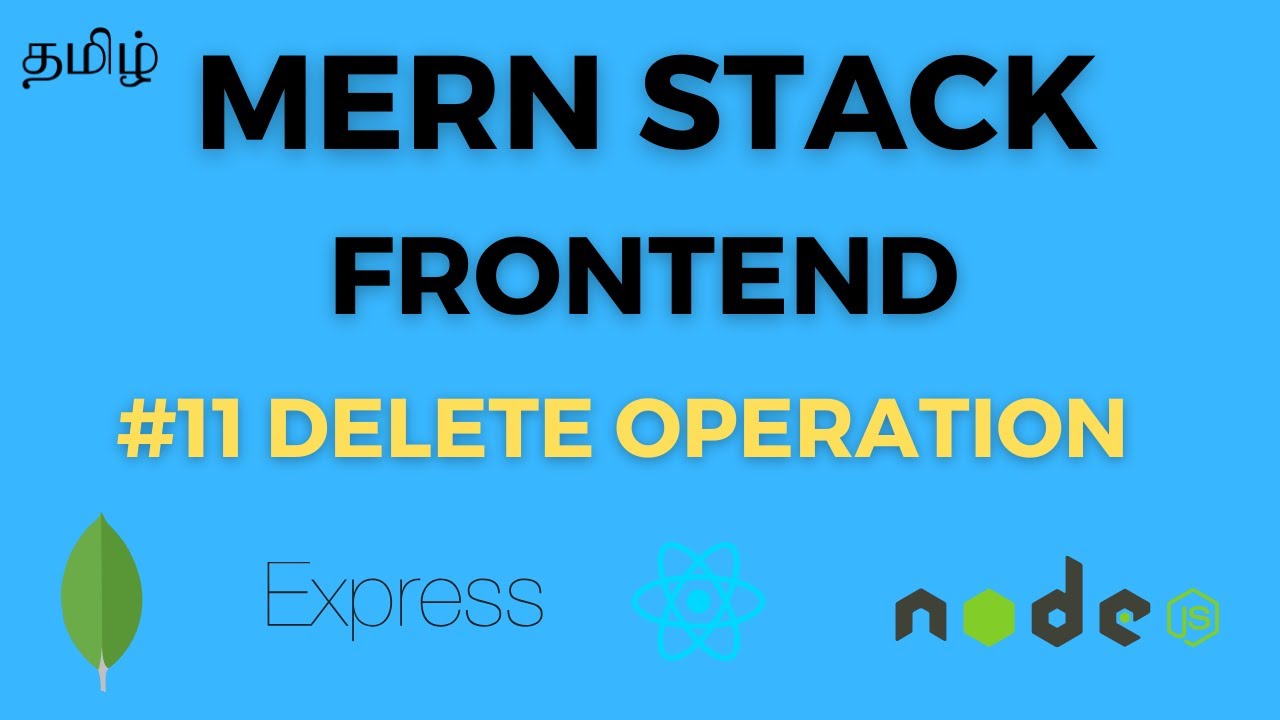 WebConceptTamil's tweet card. MERN Stack in Tamil - #11 Implementing DELETE operation in React