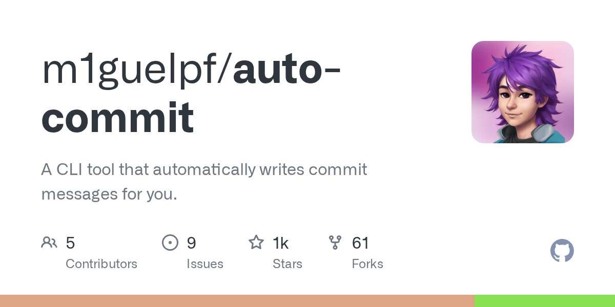 takuya_ono's tweet card. A CLI tool that automatically writes commit messages for you. - m1guelpf/auto-commit