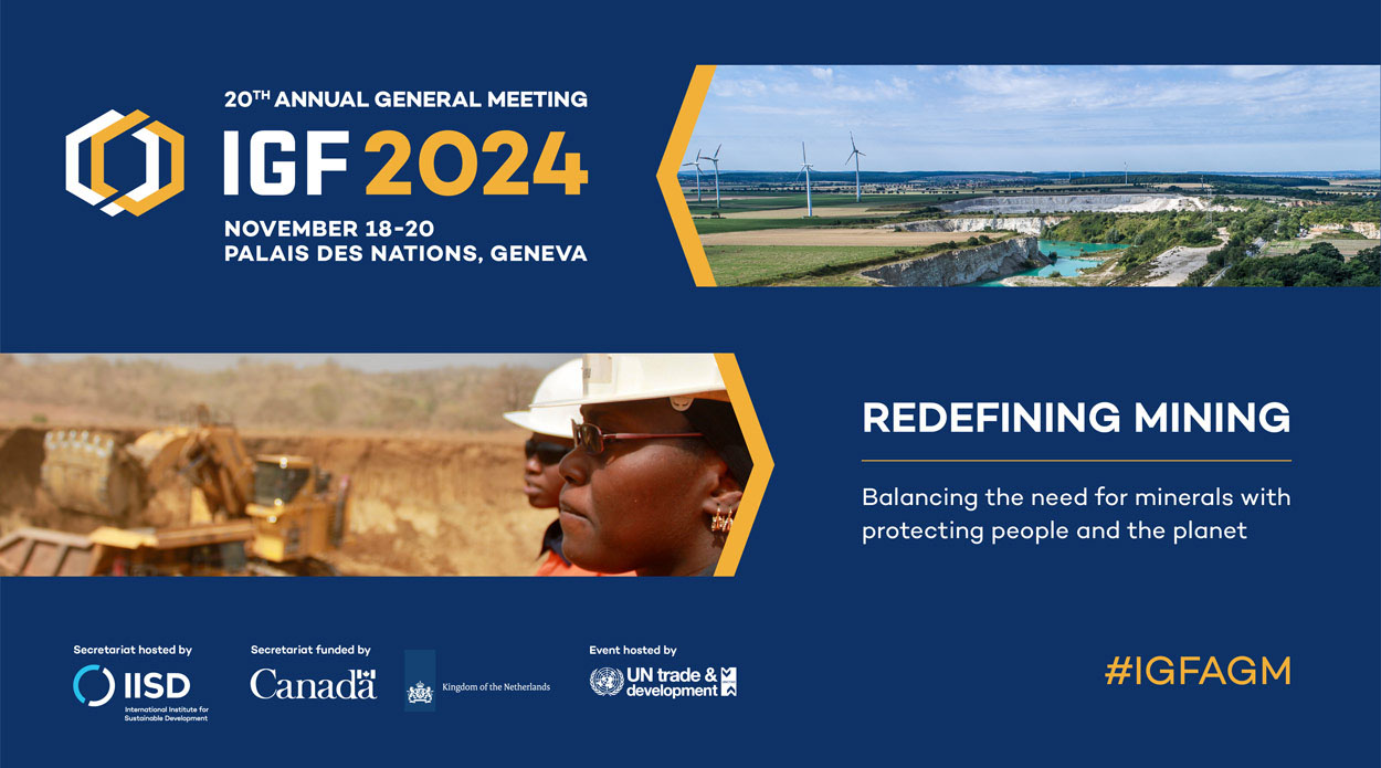 SWISSAID's tweet card. The IGF's 20th  Annual General Meeting was held on November 18-20, 2024, at the Palais des Nations in Geneva, hosted by UN Trade and Development (UNCTAD).
