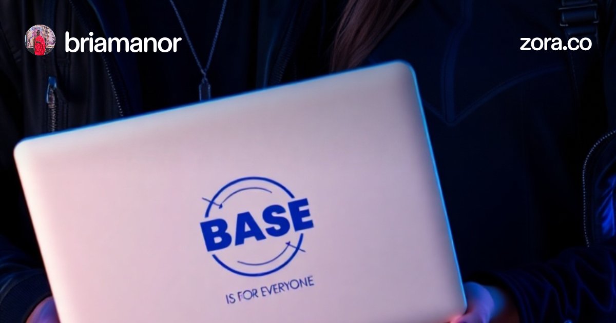 briamanor's tweet card. "Building on BASE—fast, low-cost, and scalable. 🚀** The future of on-chain creativity starts here. Are you ready? #BASE #OnChain #Ethereum #Zora #Web3" Feel free to tweak it based on your specific...