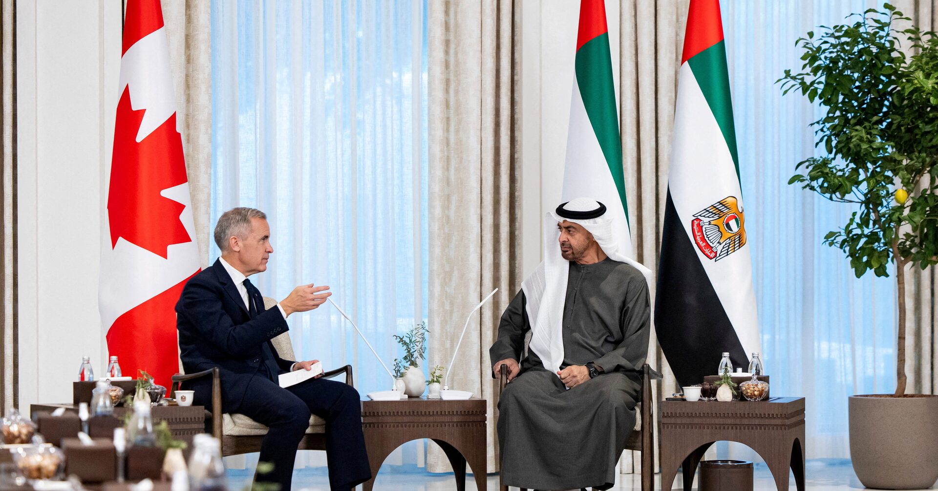 Reuters's tweet card. The United Arab Emirates said on Friday it will invest up to $50 billion in Canada under a framework that includes projects in artificial intelligence, energy, and mining sectors.