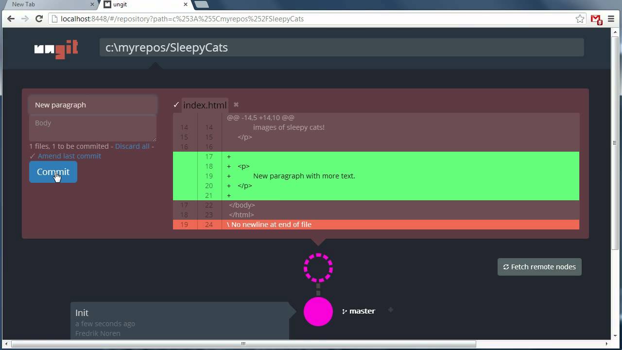 tomerhs's tweet card. Ungit introduction