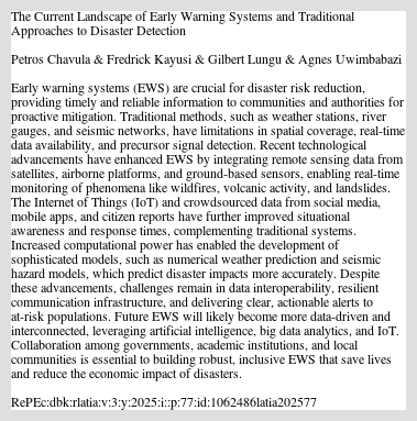 CleverpyML's tweet card. Early warning systems (EWS) are crucial for disaster risk reduction, providing timely and reliable information to communities and authorities for proactive mitigation. Traditional methods, such as wea