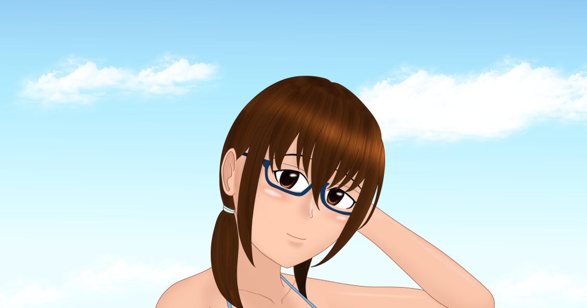 mikfa_blog's tweet card. 夏ネタ２枚目です １枚目：https://www.pixiv.net/artworks/132623610 ３枚目：https://www.pixiv.net/artworks/134524470 作業動画： 前編　https://youtube.com/sh