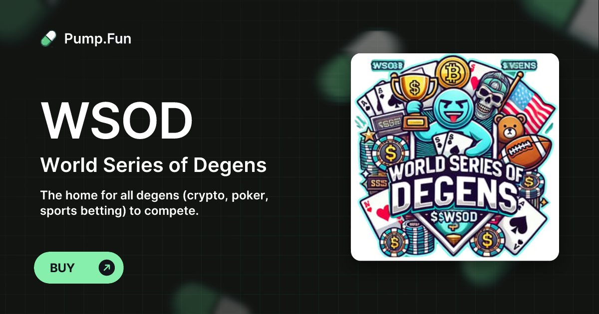 WSOD_sol's tweet card. The home for all degens (crypto, poker, sports betting) to compete.
