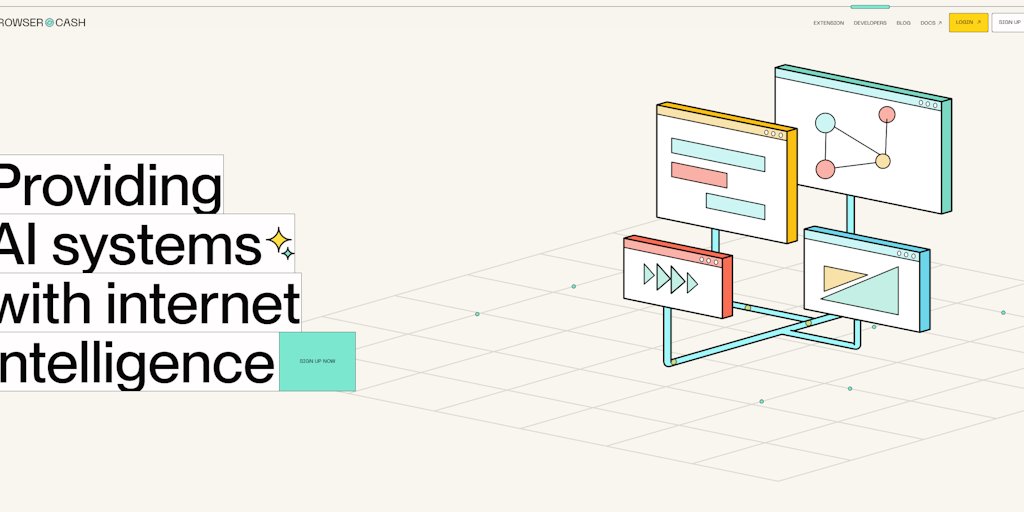 ProductHunToday's tweet card. Browser Cash is a browser automation platform for AI agents, web scraping, and internet intelligence. One API call spins up a real browser on a real device, so your agents can browse, click, log in,...