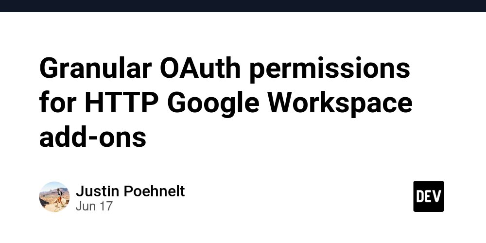 prod42net's tweet card. Granular OAuth permissions are now supported for HTTP Google Workspace add-ons. ...