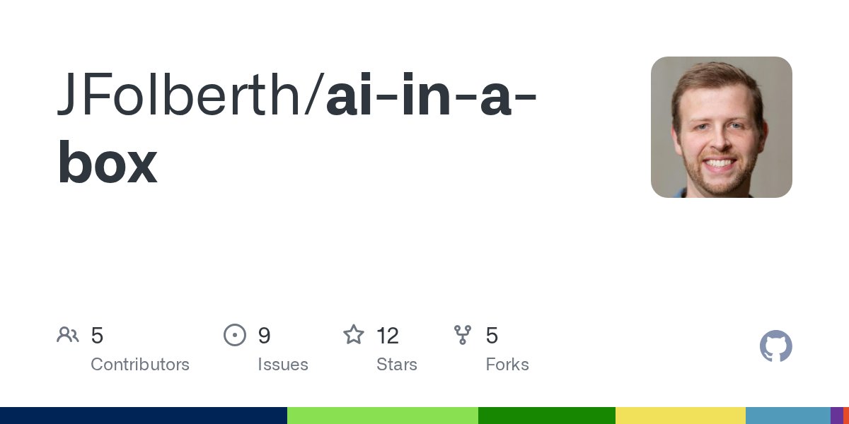 j_folberth's tweet card. Contribute to JFolberth/ai-in-a-box development by creating an account on GitHub.