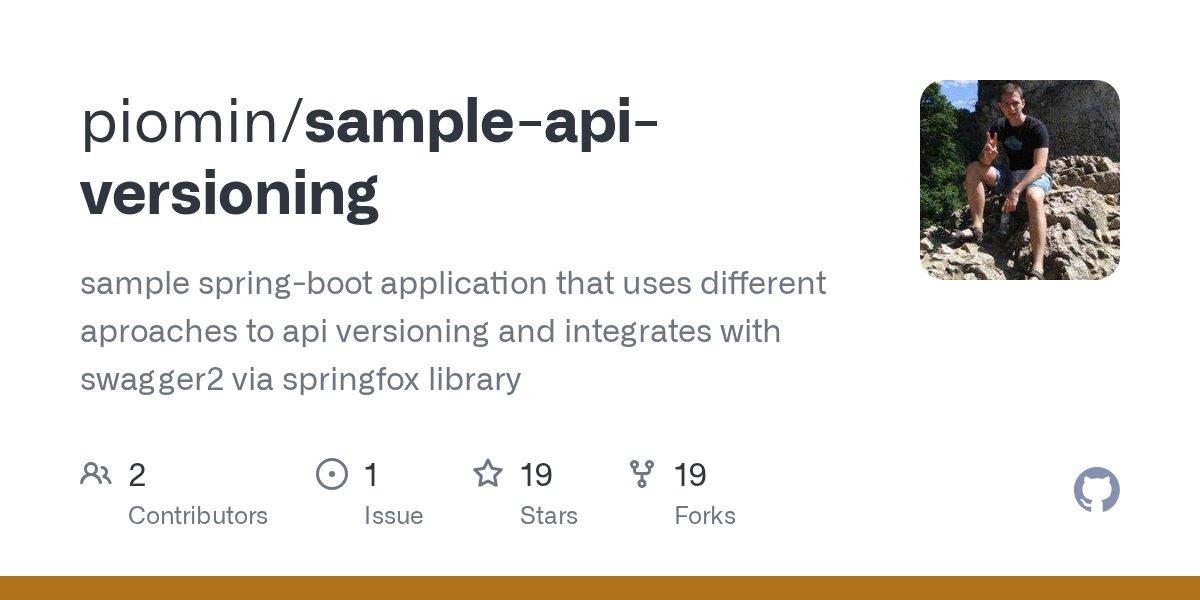 piotr_minkowski's tweet card. sample spring-boot application that uses different aproaches to api versioning and integrates with swagger2 via springfox library - piomin/sample-api-versioning