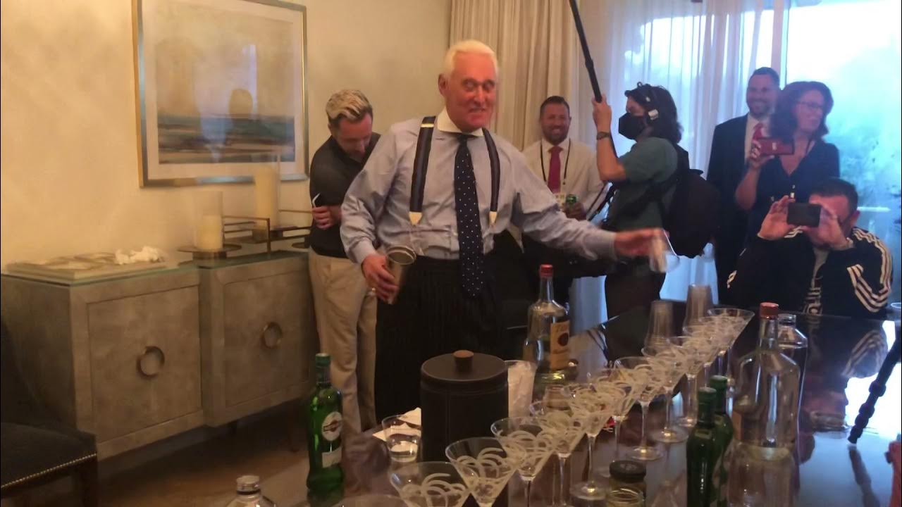 Imagodei01's tweet card. How to properly make a martini featuring Roger Stone