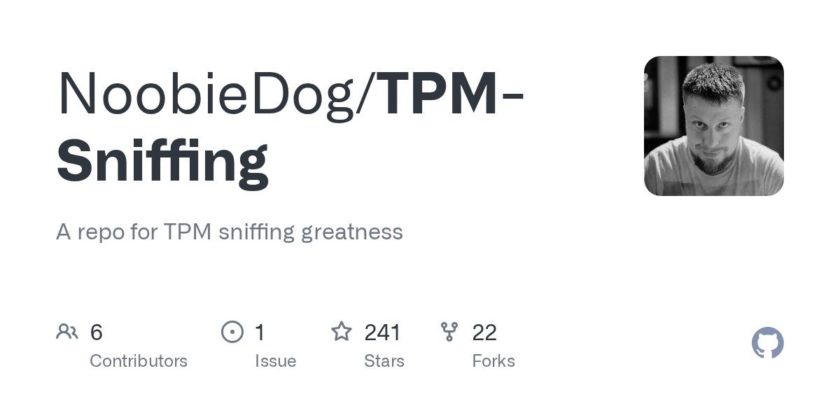 Dinosn's tweet card. A repo for TPM sniffing greatness. Contribute to NoobieDog/TPM-Sniffing development by creating an account on GitHub.