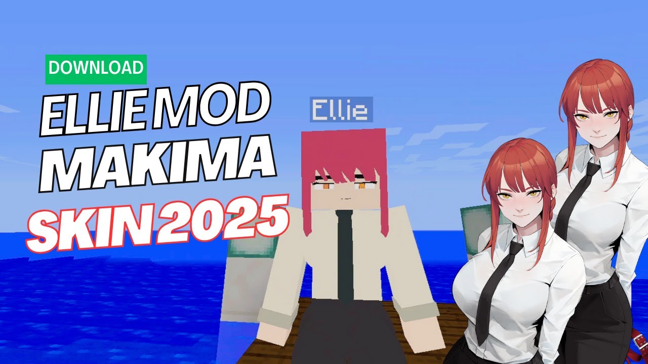 jennymodfans's tweet card. Jenny Mods: Ellie Skin Makima 😱🔥 (Minecraft Animation) #elliemod