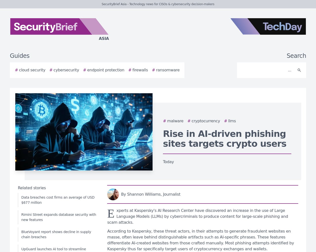 managetech_inc's tweet card. カスペルスキーのAI研究センターの専門家は、サイバー犯罪者が大規模なフィッシングや詐欺攻撃のために大規模な言語