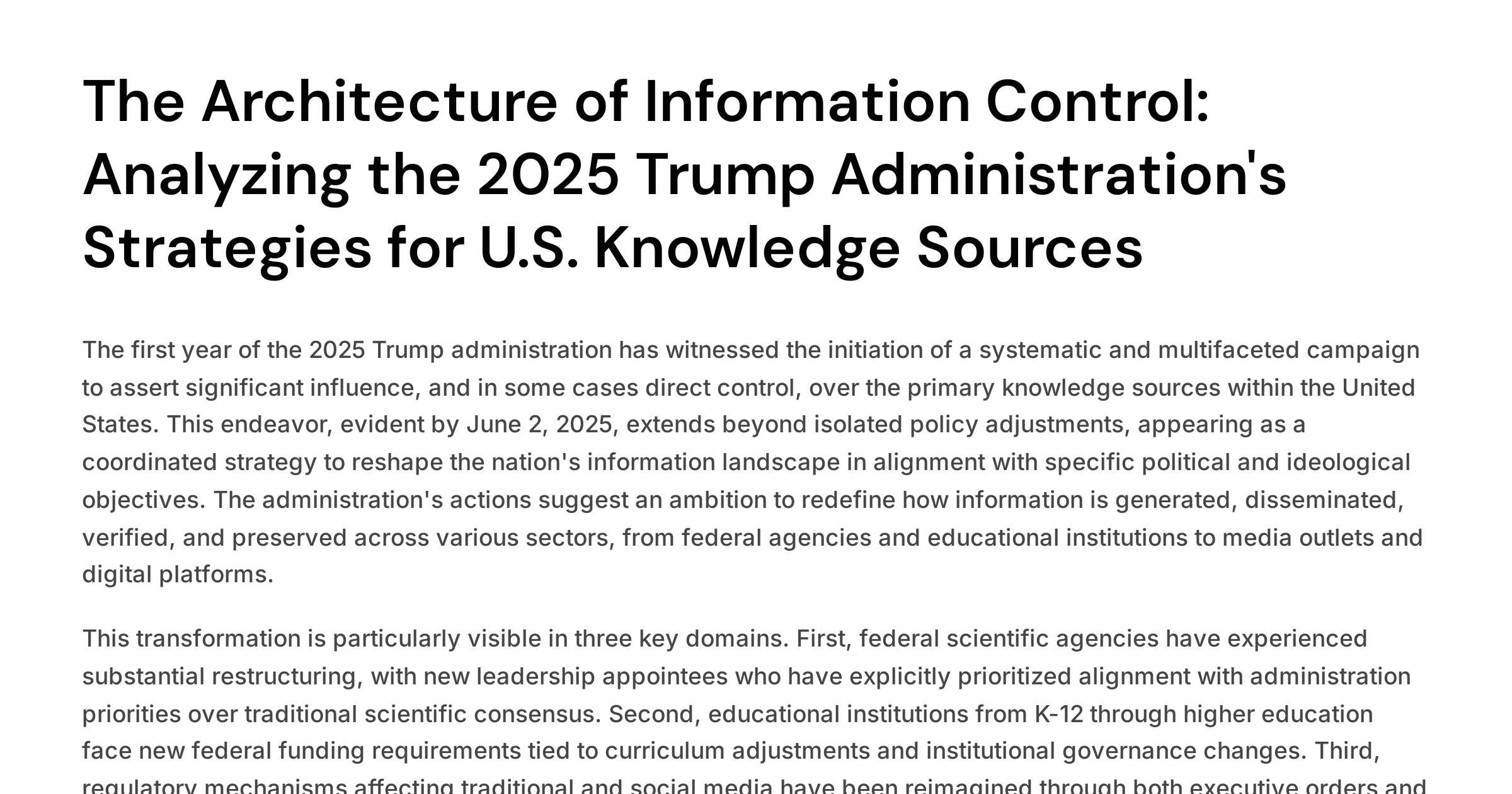 apacket2's tweet card. The first year of the 2025 Trump administration has witnessed the initiation of a systematic and multifaceted campaign to assert significant influence, and in some cases direct control, over the...