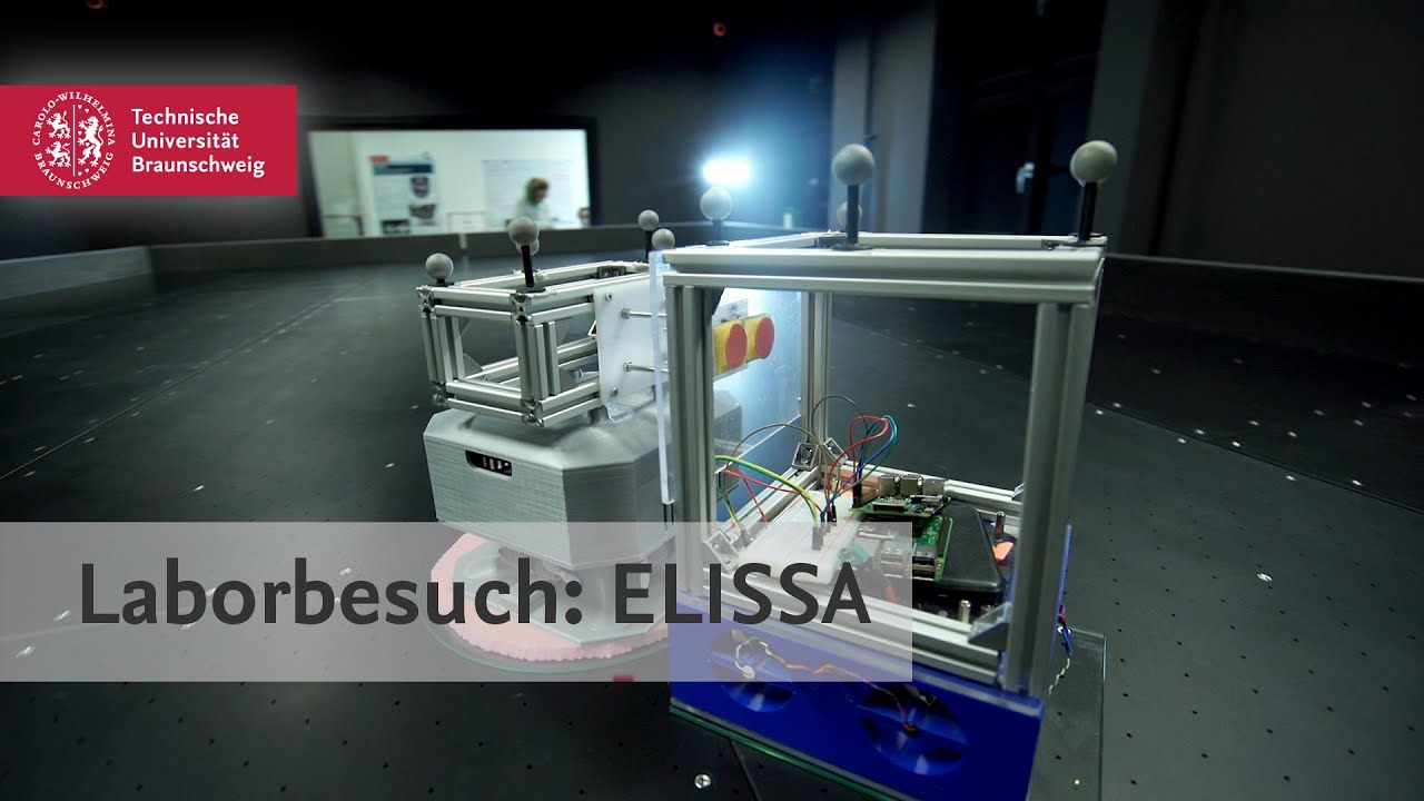 tuBraunschweig's tweet card. Laborbesuch: Satellitensimulation auf dem "Air-Hockeytisch" ELISSA