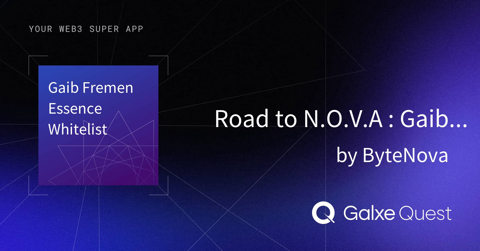 mathiandrew1's tweet card. Join Road to N.O.V.A : Gaib Fremen Essence NFT Freemint Whitelist Campaign by ByteNova on Galxe. Earn rewards to enhance your web3 presence and reputation.